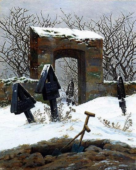 Caspar David Friedrich Friedhof im Schnee oil painting image